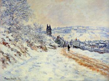 Claude Oscar Monet : The Road to Vetheuil, Snow Effect